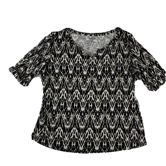 New Directions Women's SZ L Top Blouse Long‎ Short Sleeve Multicolored Lot Of 3 - Picture 5 of 12